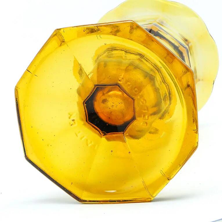 Art Deco vase, honey glass, Val Saint Lambert, Belgium, 1960s