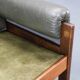 Fauteuil en cuir vert des années 70, Tchécoslovaquie.
