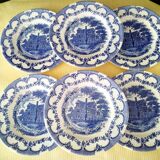 6 Assiettes à dessert Staffordshire