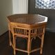 Table d’appoint rotin et osier années 1950