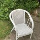 Fauteuil enfant en osier blanc vintage