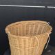 Panier a velo en rotin, osier tresse, avec anse et crochets, vintage