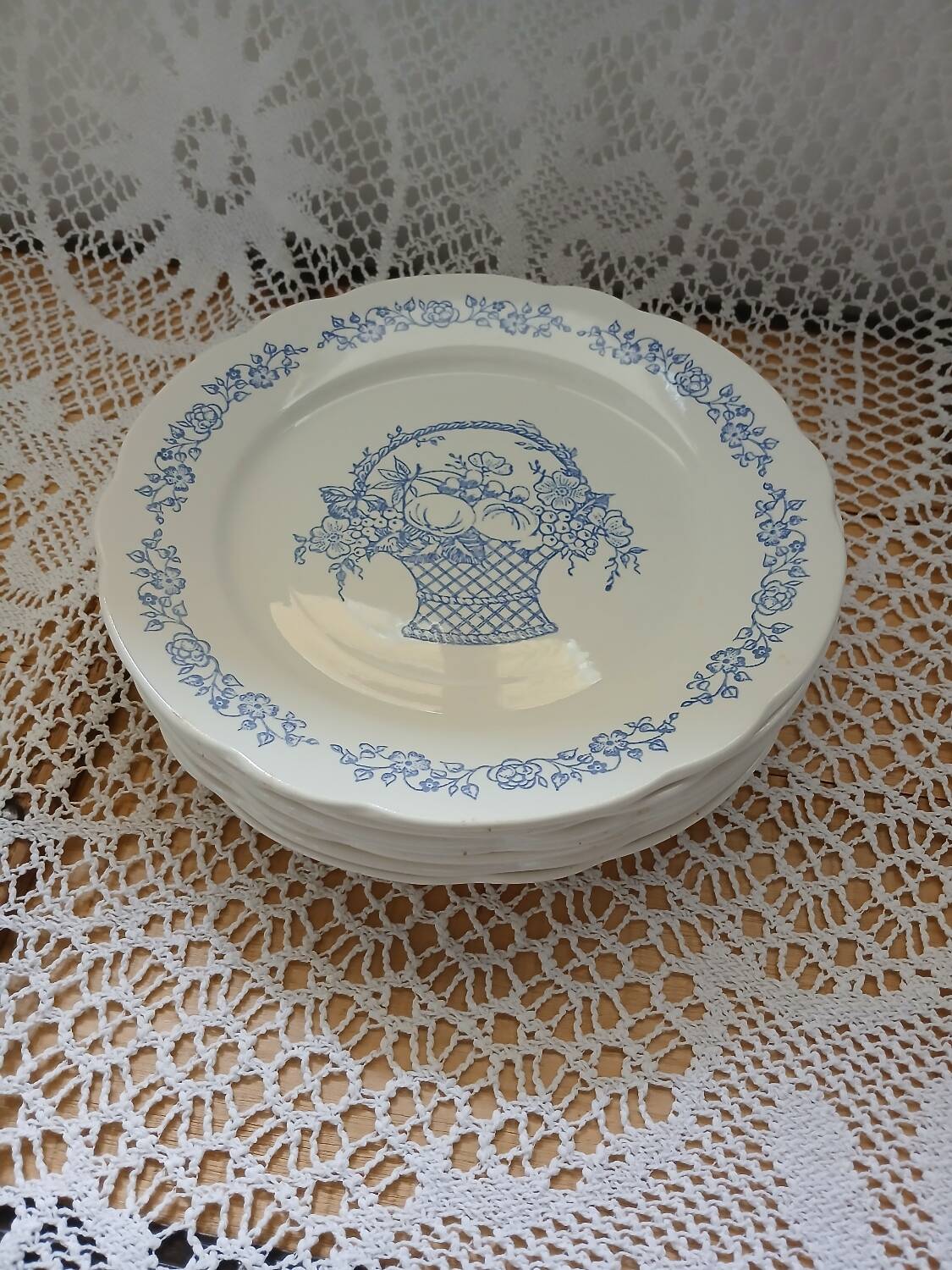 7 antique dinner plates