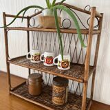 Vintage wicker wall shelf