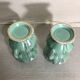 Paire de vase ancien Sg Keramik anse céramique coulure verte & grise vintage