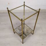 Brass glass side table