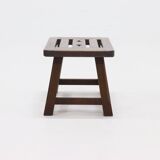 Brutalist solid oak side table  1960s