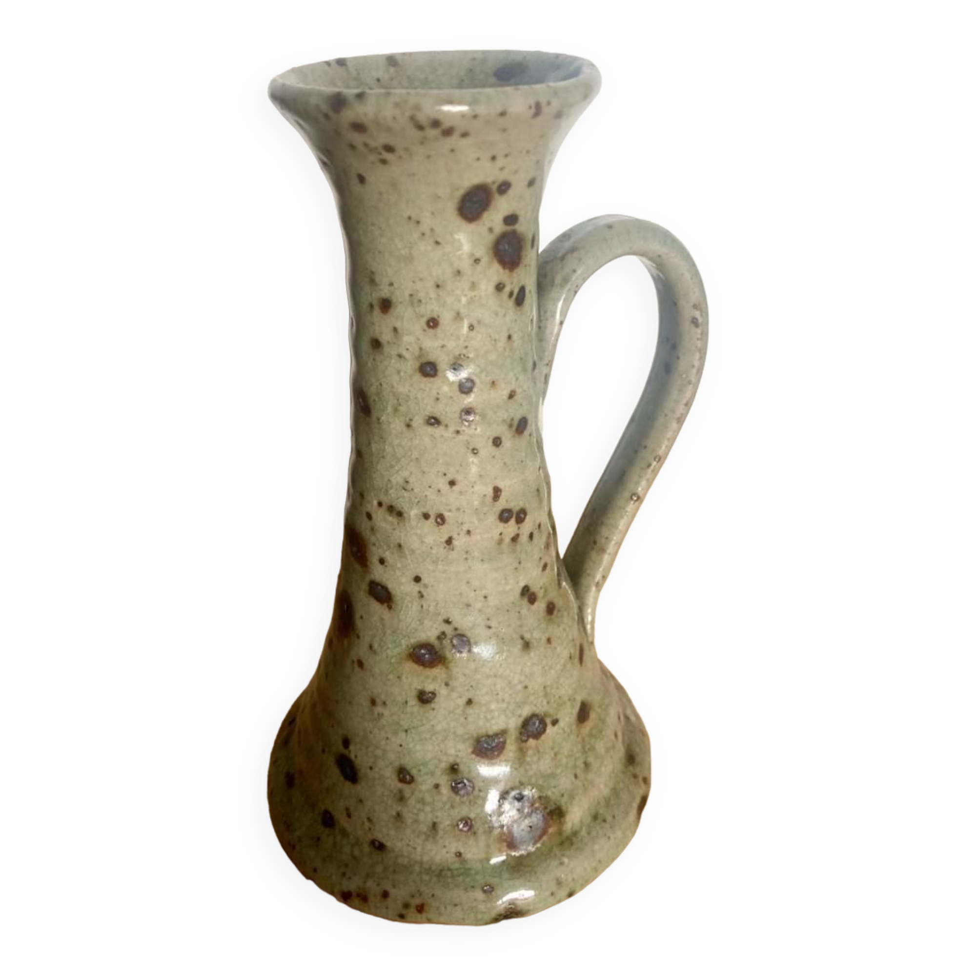 Speckled stoneware candle holder