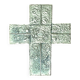 Brutalist metal sacred cross sculpture from the mid-century, 1960s.