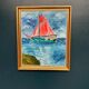 Original Swedish Oil on Panel – “Sailboat on the Water” by U. Ekshard – Signed – Dated 1971 – Vintage & Framed