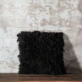 Black Berber cushion in wool 40x40