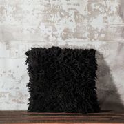 Coussin berbère noir en laine 40x40