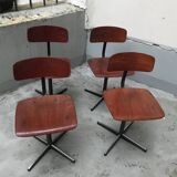 4 vintage industrial chairs
