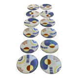 Set of 12 plates entirely handmade.