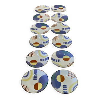 Set of 12 plates entirely handmade.