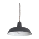 Suspension industrielle en tôle émaillée gris sombre et blanc ø 35 cm -1950