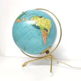 Luminous globe Taride 1970 golden tripod foot