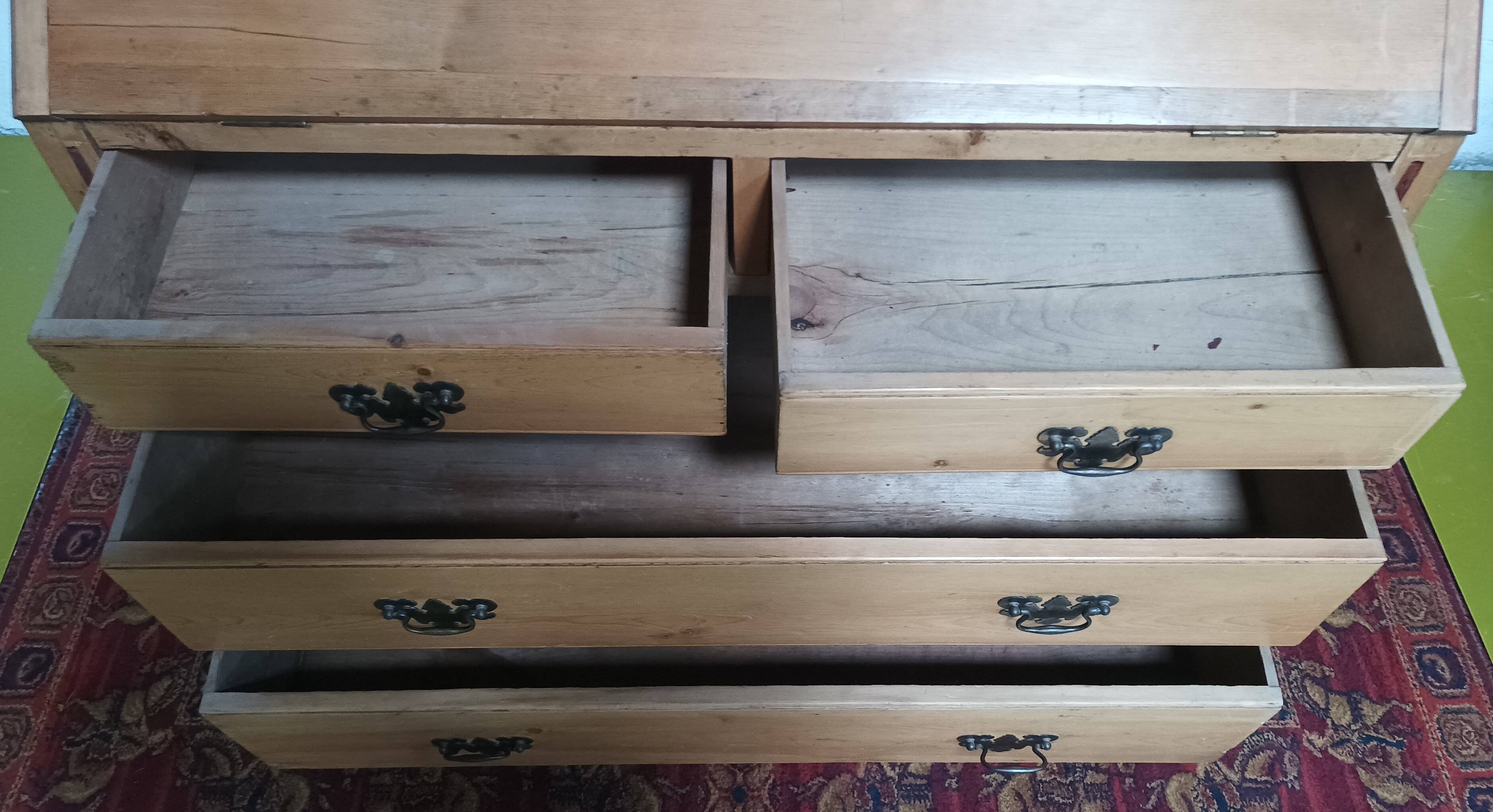 Slope desk, 19th century pine scriban