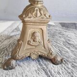 Old brass foot lamp and period lampshade