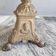 Old brass foot lamp and period lampshade