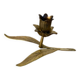 Vintage brass flower candle holder