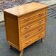 Scandinavian chest of drawers with compass legs, oak, 1950