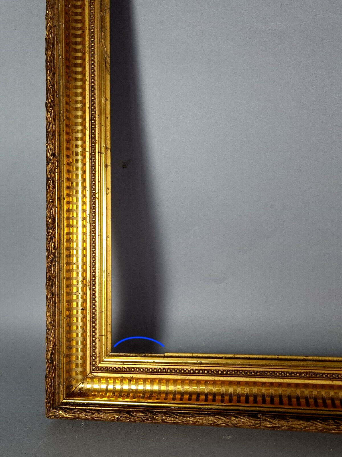 Old channel frame wood original gilding stucco 67x55 foliage 56x44.5 cm SB