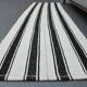 Black and white striped kilim rug 60 x 213 cm