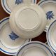 Set of 8 vintage flat plates in earthenware with blue flowers – Tableware
