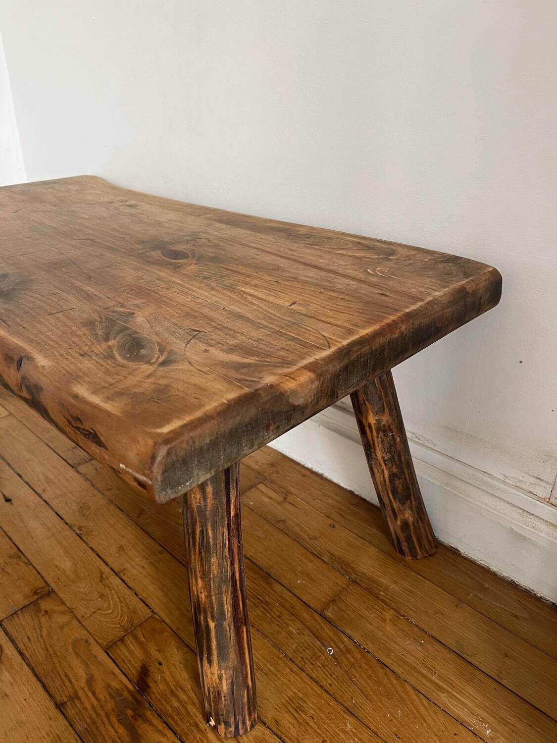 Brutalist wooden coffee table