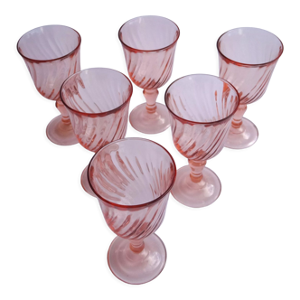 6 Luminarc Rosaline white wine glasses