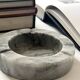 Italian ashtray in veined grey marble, 1970s design.