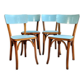 4 chaises Baumann bois et formica années 50
