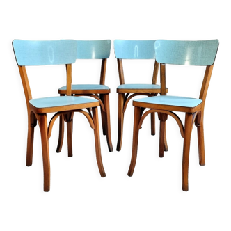 4 Baumann chairs wood and formica 50s