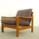 Fauteuil scandinave vintage en teck 1960s
