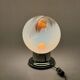 Italian Glass Lamp with Orange Details and Chrome Base, 1970s