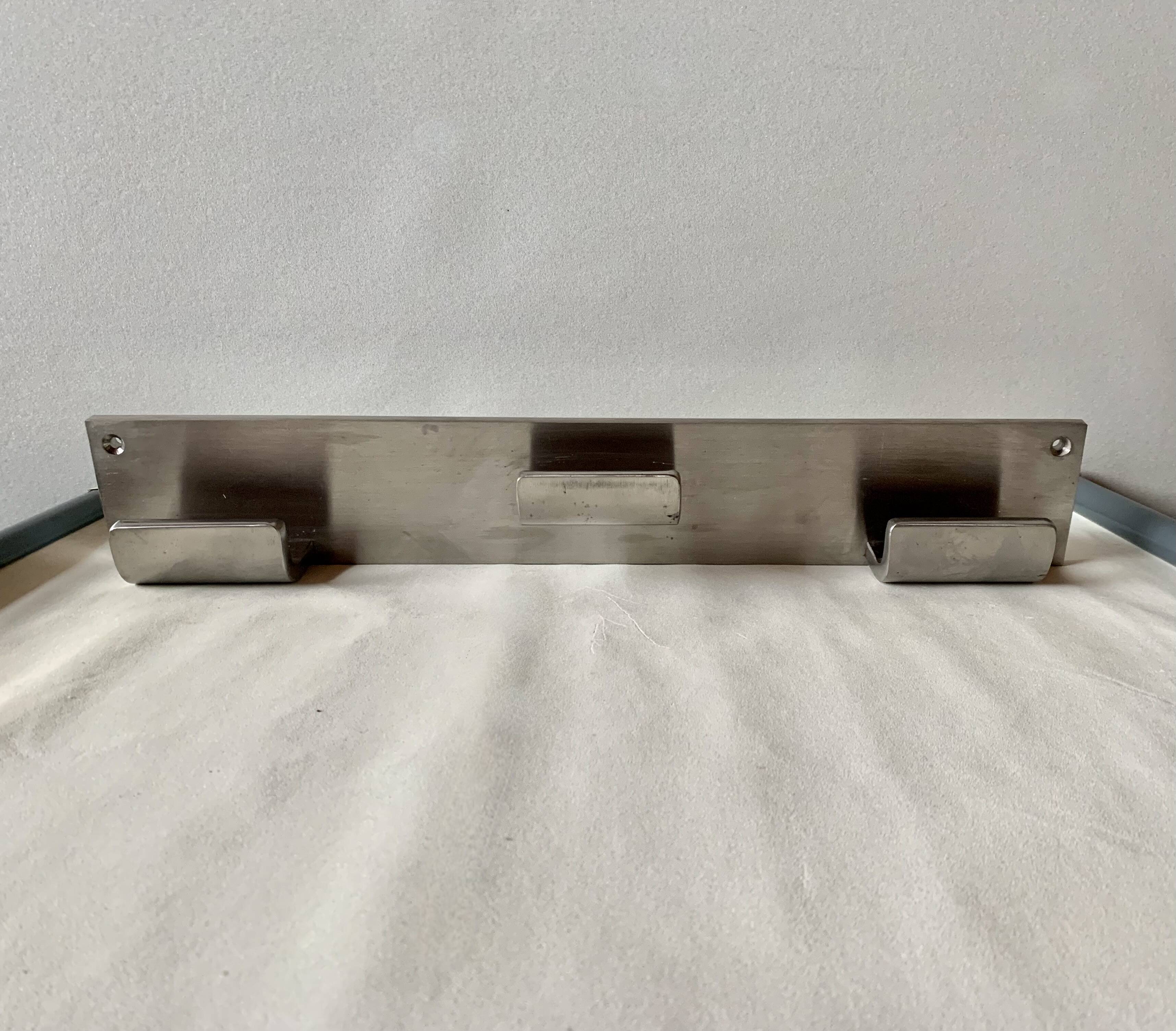 Vintage triple coat steel wall coat rack