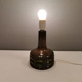 Ceramic/stoneware table lamp, Danish from the 1970s-1980s, earth and green colors