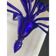 Blue Glass Chandelier, Contemporary, Attributed to Murano