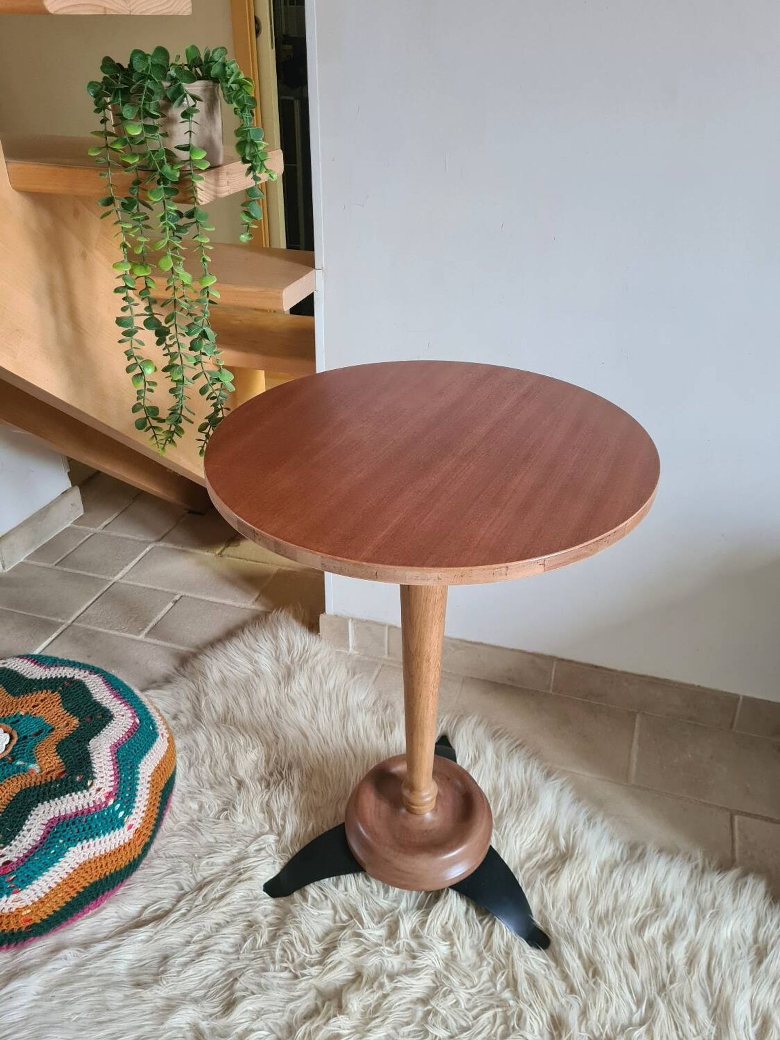Vintage pedestal table or side table