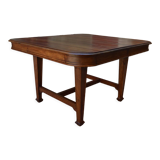 Extendable Art Nouveau table in carved walnut, circa 1900