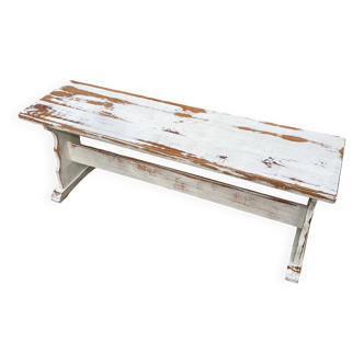 Whitewashed bench