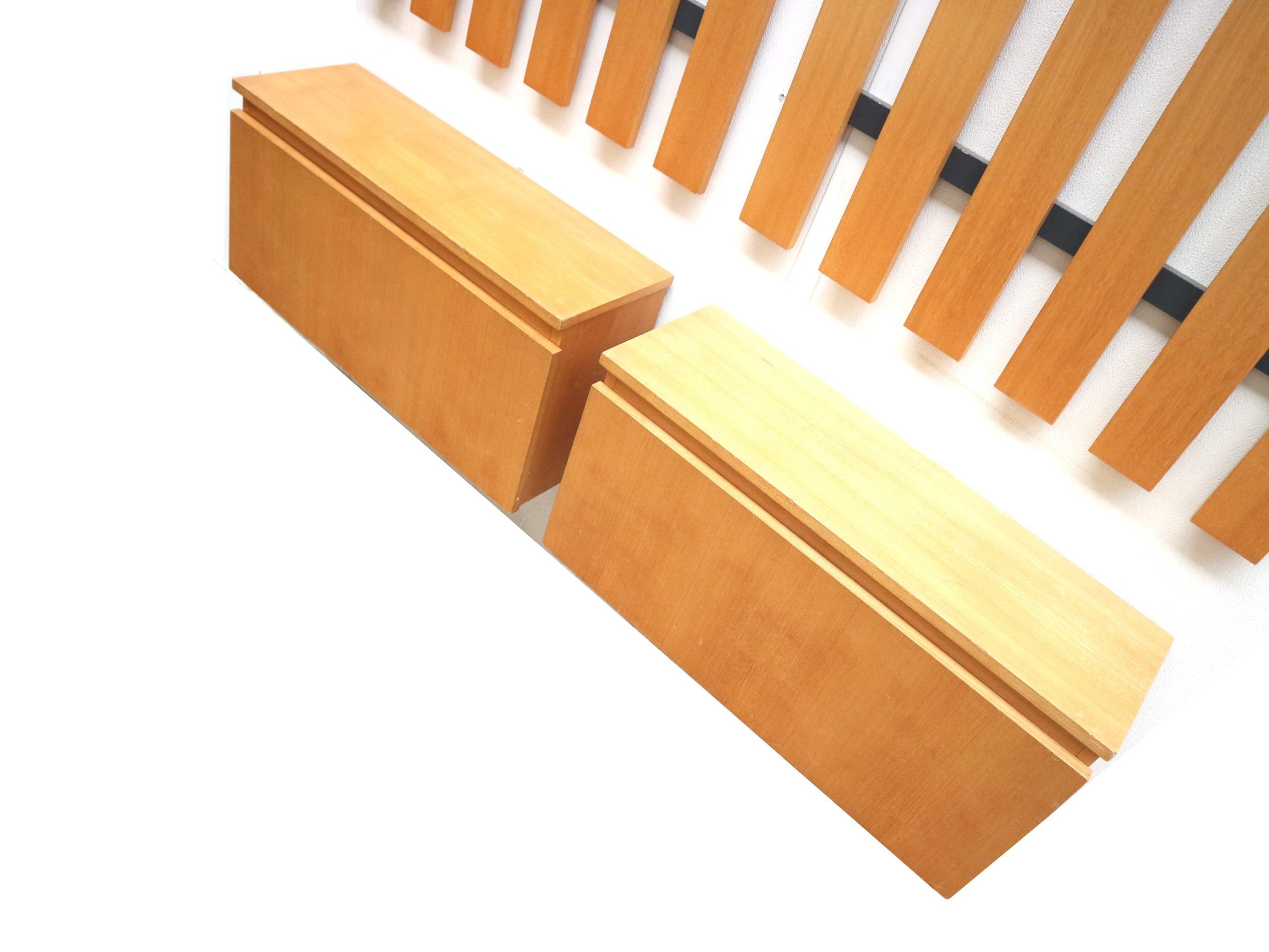 Large vintage coat rack with integrated sideboard, dating from the 1970s