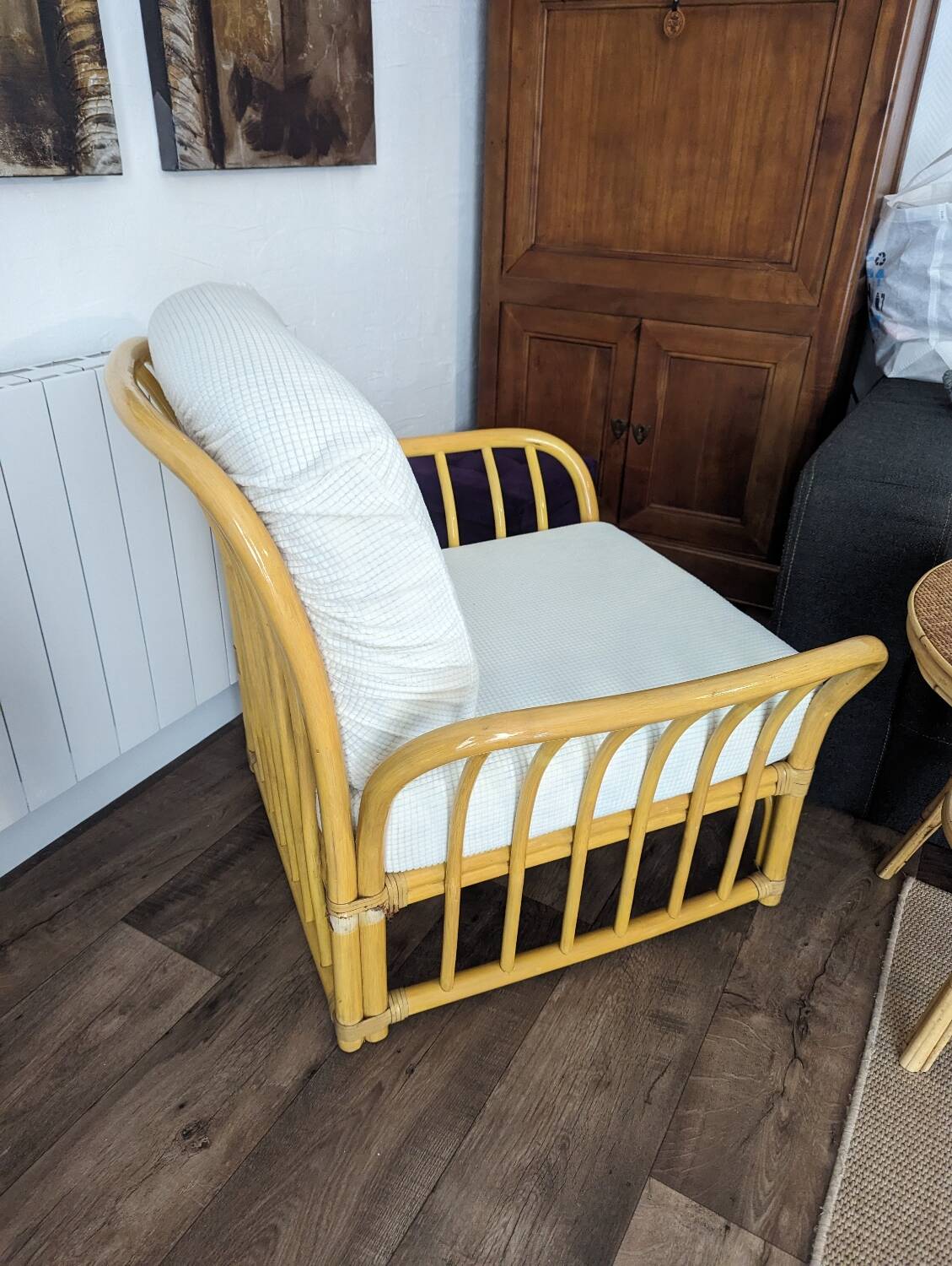 Rattan armchair from Maison Maugrion