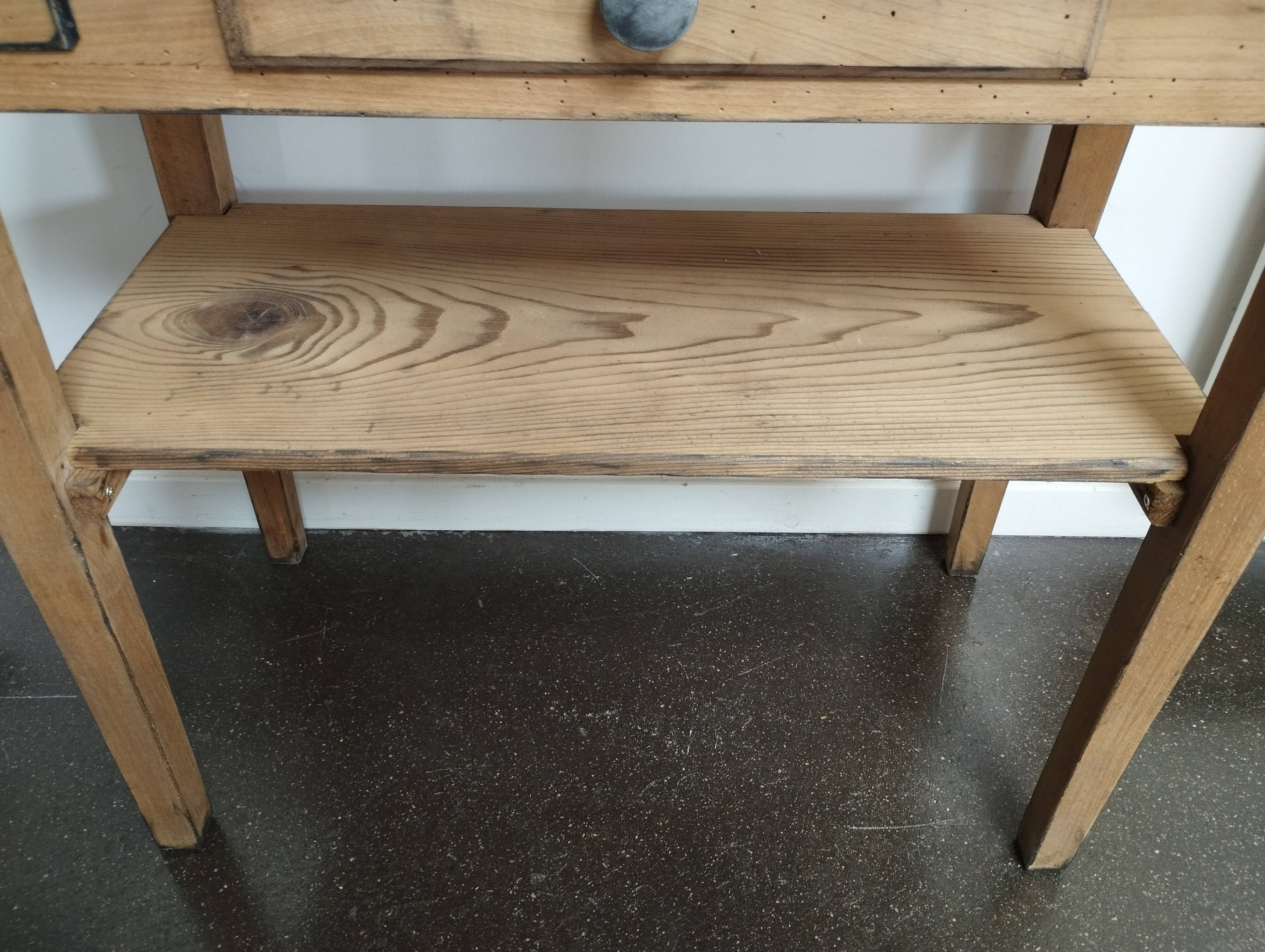 Table d'atelier, console vintage