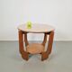Table d'appoint en chêne rond de style Art Déco, années 1930