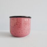 Flowerpot pink with terrazzo pattern, ceramic planter pink, plant pot 80s
