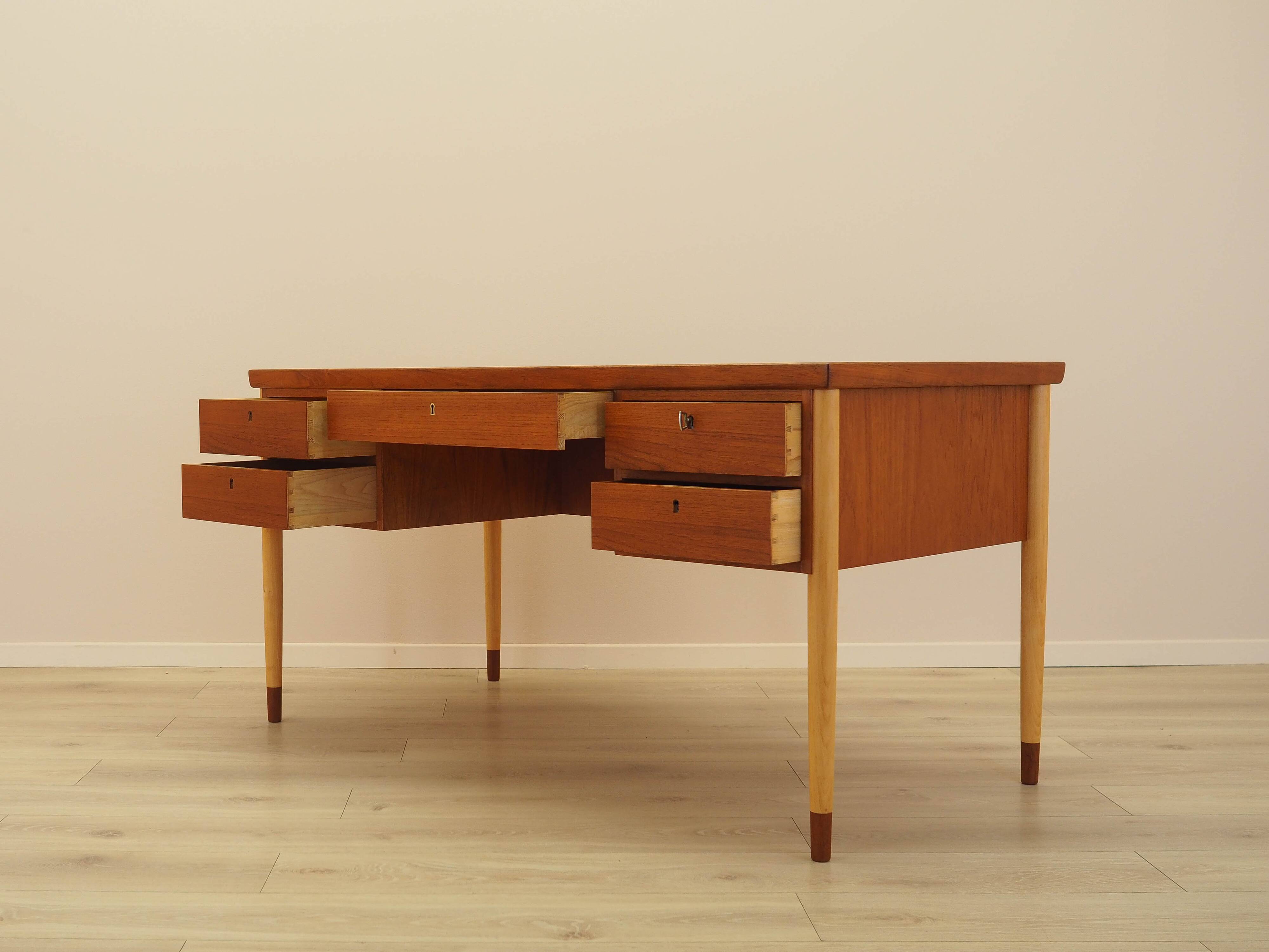 Teak desk, Danish design, 1970s, made in Denmark