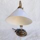 Articulated Daylight desk lamp with magnifying glass and clamp – Aged brass finish