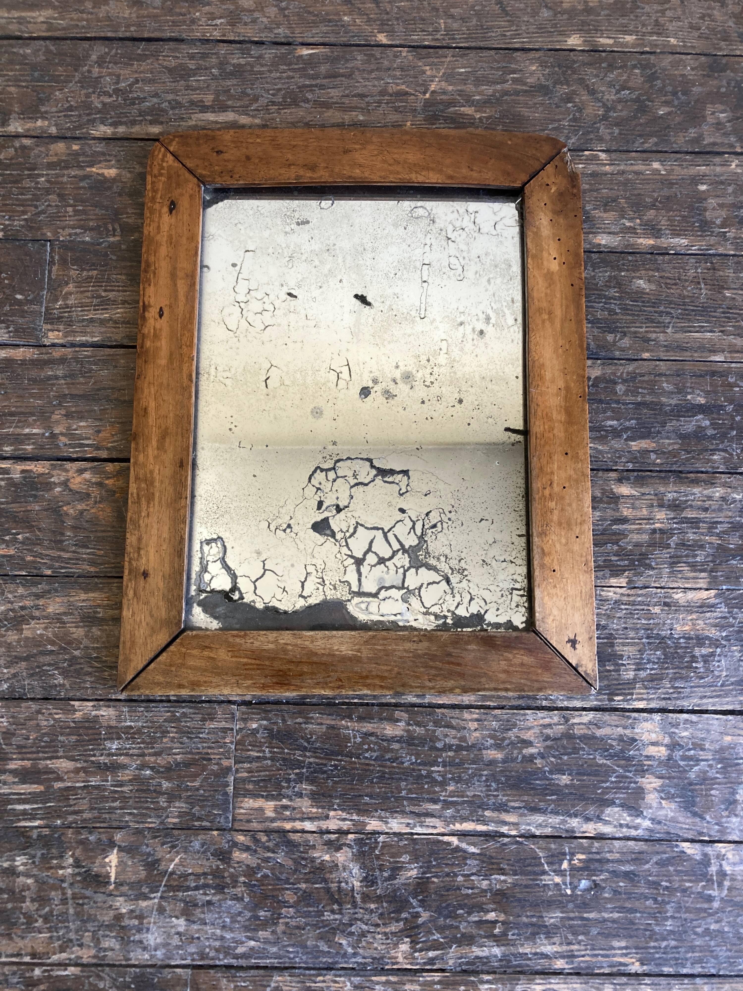 19th mirror with mercury glass 26x33cm